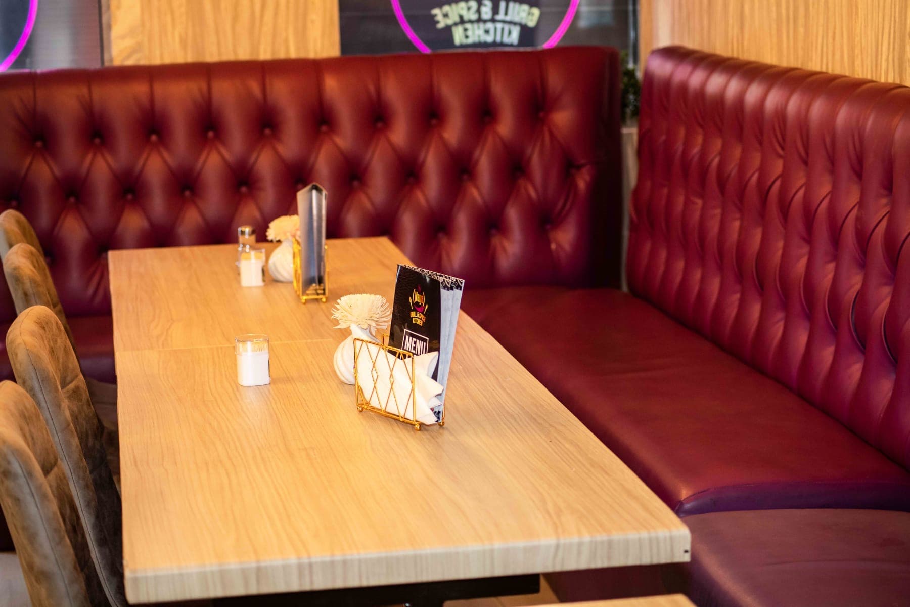 The NaijaGrill dining room set for service